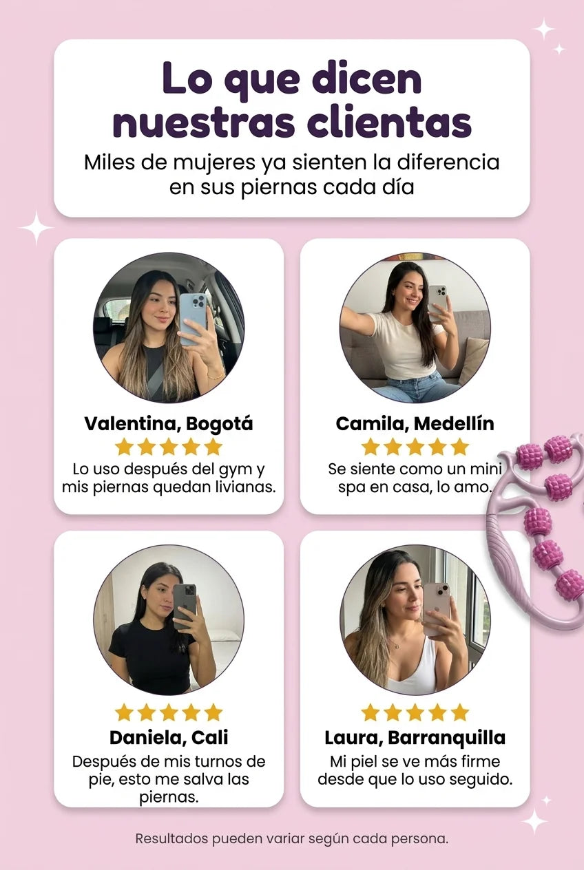 Testimonios de clientas del masajeador Sculpt 360 Pro