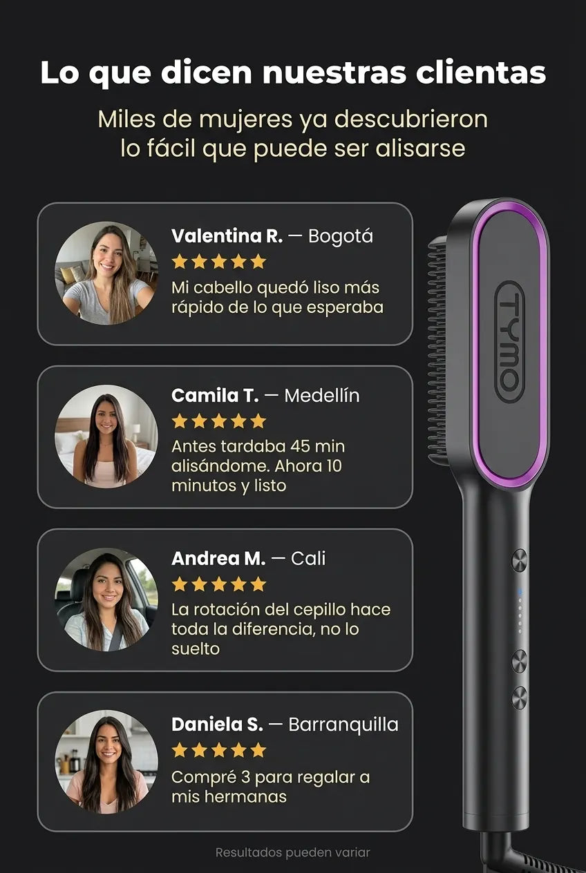 Testimonios de clientas del Cepillo Plancha Alisador TYM 2en1