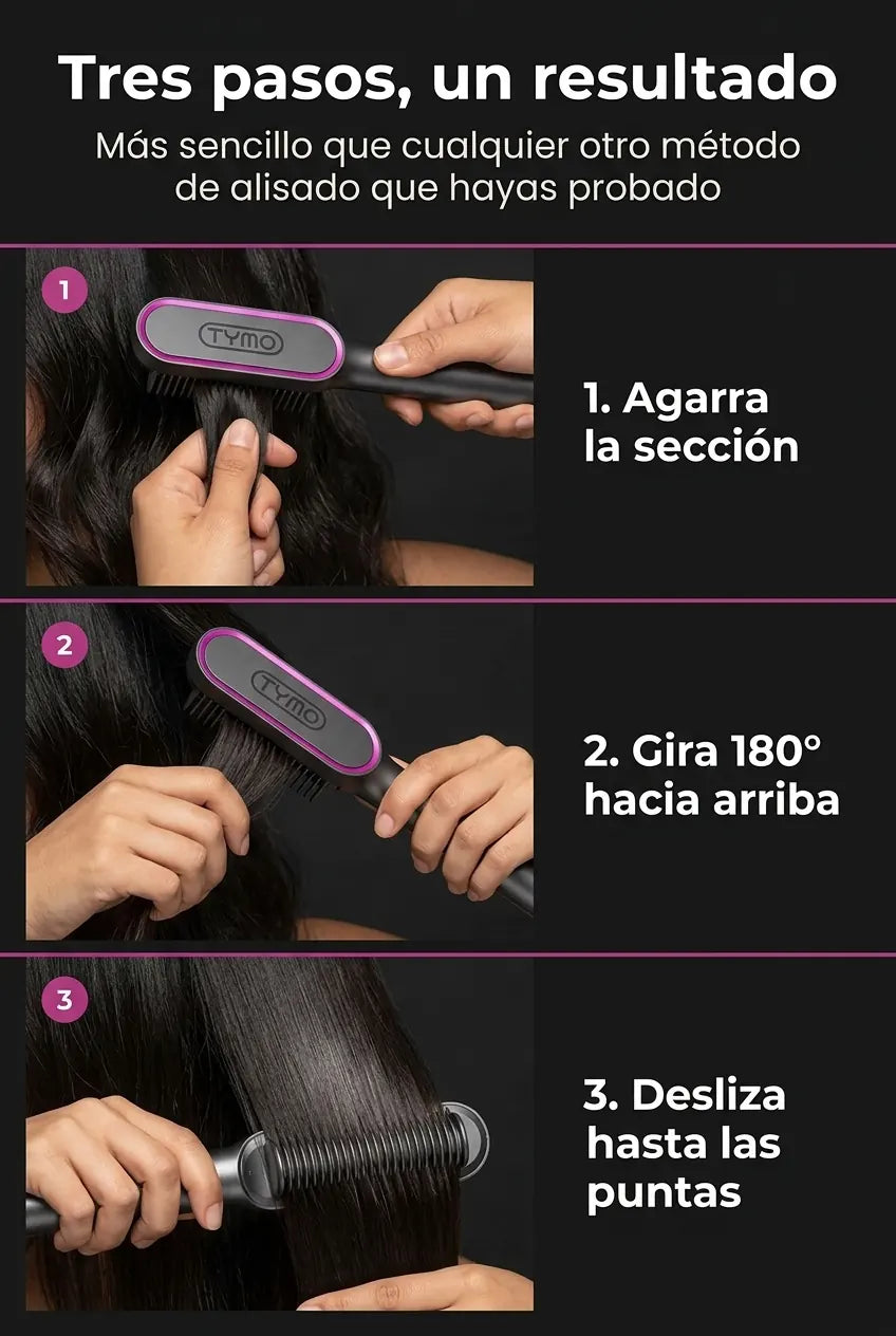 Modo de uso del Cepillo Plancha Alisador TYM 2en1