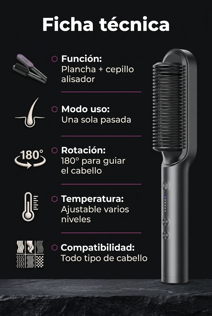 Ficha técnica - Cepillo Plancha Alisador TYM 2en1