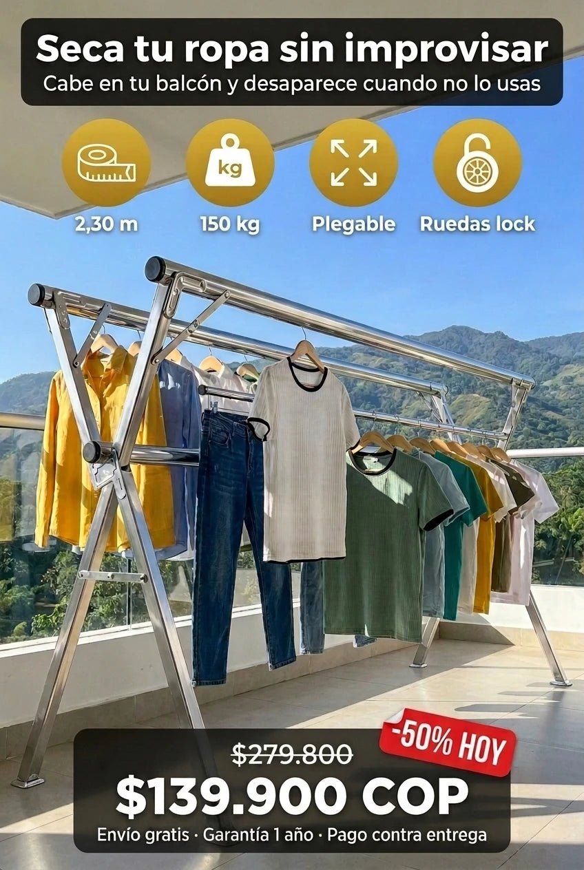 Tendedero Retráctil XXL - Seca tu ropa sin improvisar