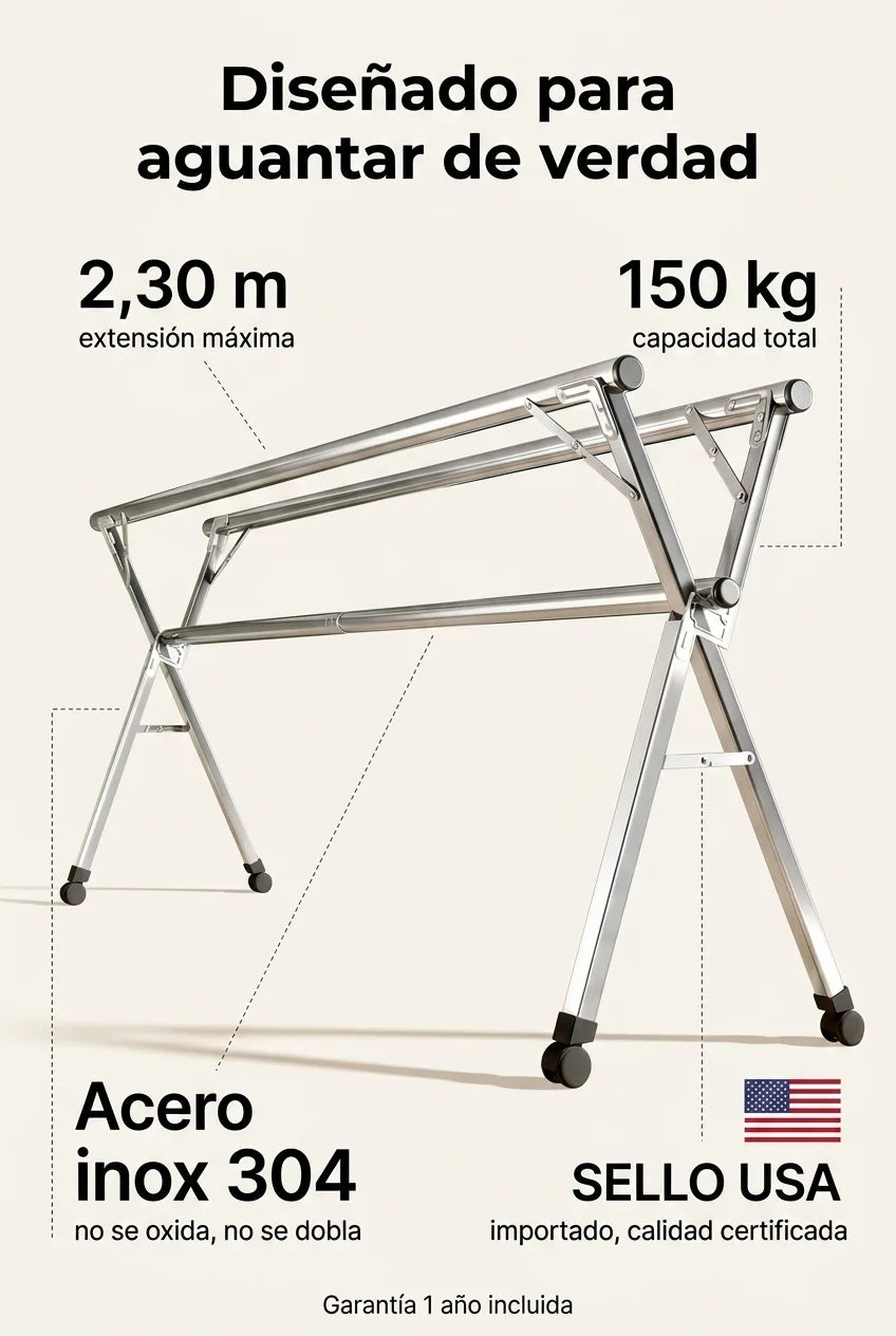 Acero inoxidable 304 — diseñado para aguantar de verdad