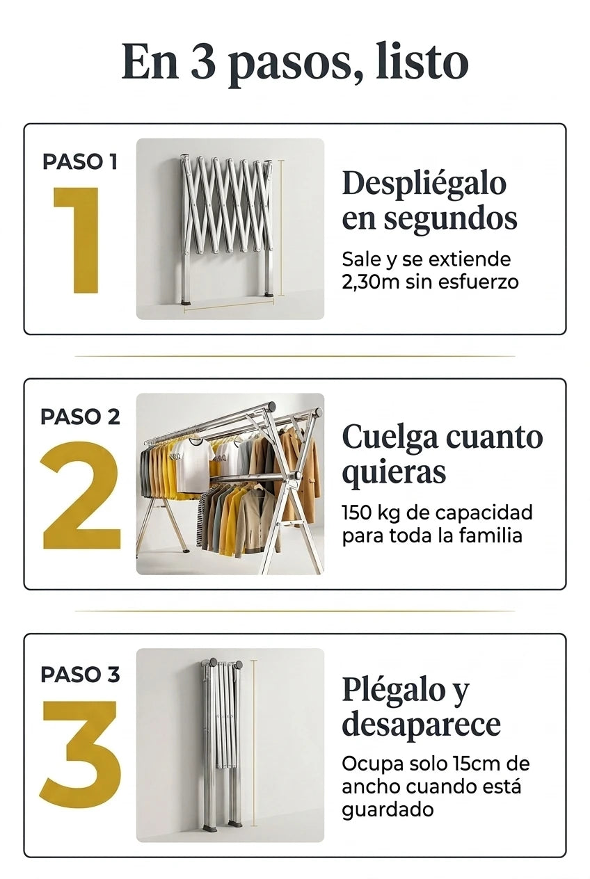 Modo de uso Tendedero Retráctil XXL